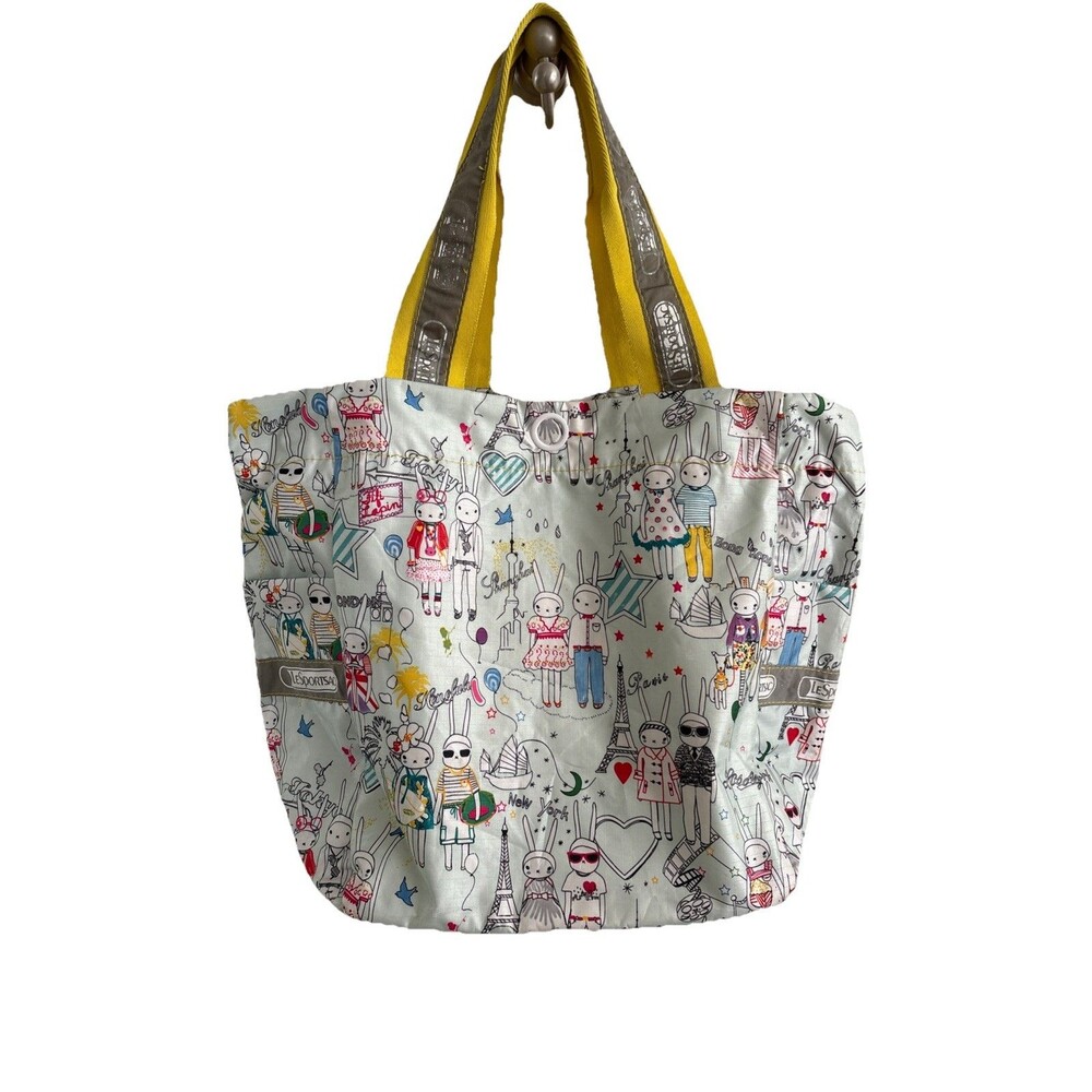 Lesportsac 'Fifi Lapin' Sweethearts Print Large Tote Bag Rare HTF 18”x13”